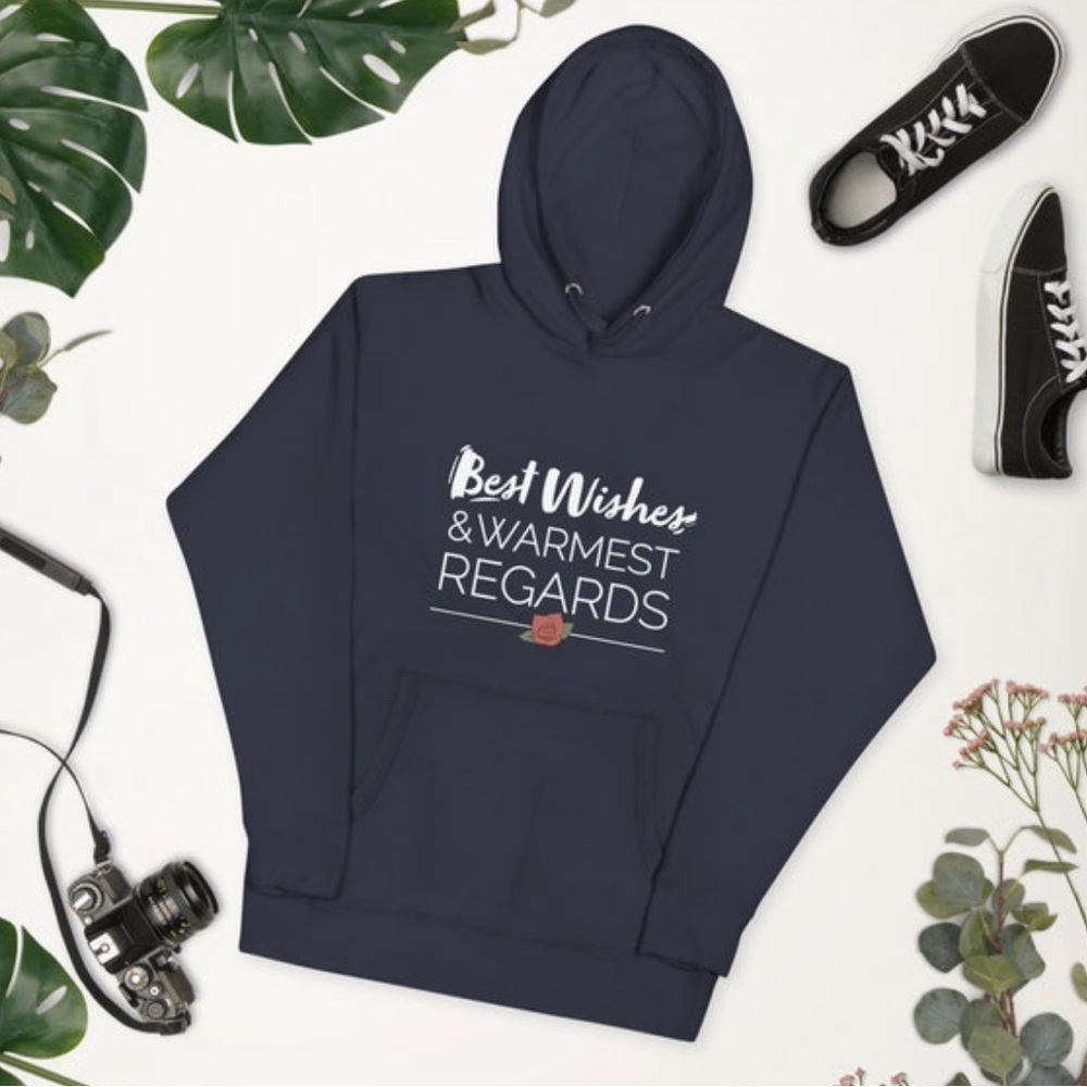 Best Wishes Warmest Regards Schitts Creek Hoodie Black Sweatshirt David Rose Sm